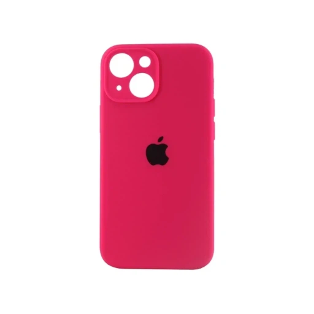 Чехол Silicone Case с закрытым низом и защитой камеры для Iphone 13 Mini (Квадратные грани)